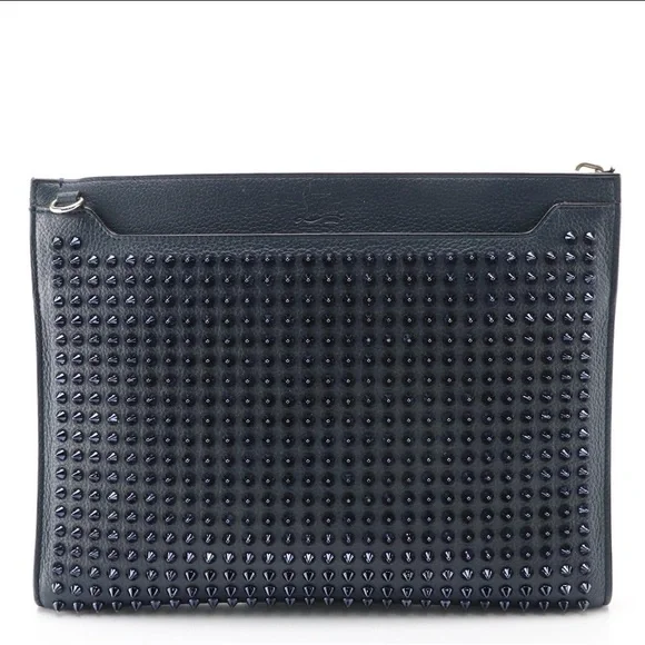 Christian Louboutin Convertible Skypouch Clutch Grained Calfskin Leather - EUC - Picture 2 of 16